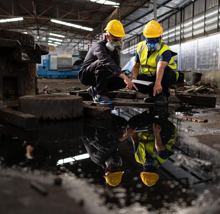 entra agua en nave industrial.