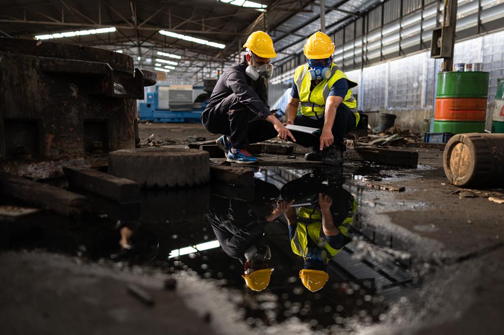 entra agua en nave industrial.